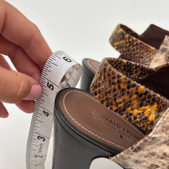 Donald J Pliner Snakeskin Open Toe Slingback High Heels Chunky Booties 9.5 - Picture 11 of 11